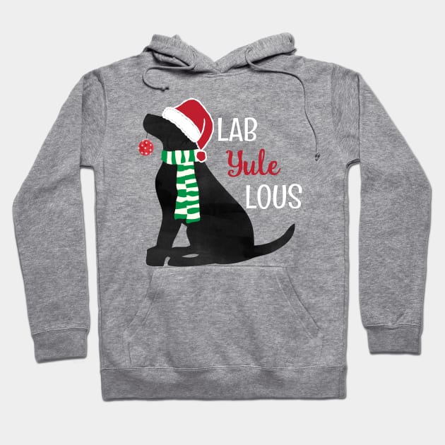 Holiday Black "Lab Yule Lous" Xmas Dog Hoodie by EMR_Designs
